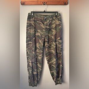 Shein Curve Pants Womens 2X Green Brown Camo Cargo Jogger Tapered 34x29